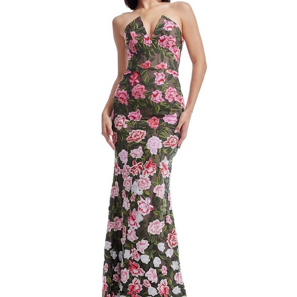 Floral Strapless Dress